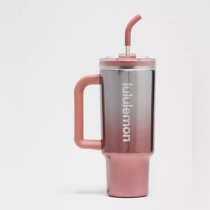 Lululemon Insulated Tumbler 40oz Shine water bottle 
Dark Rose Gold Silver